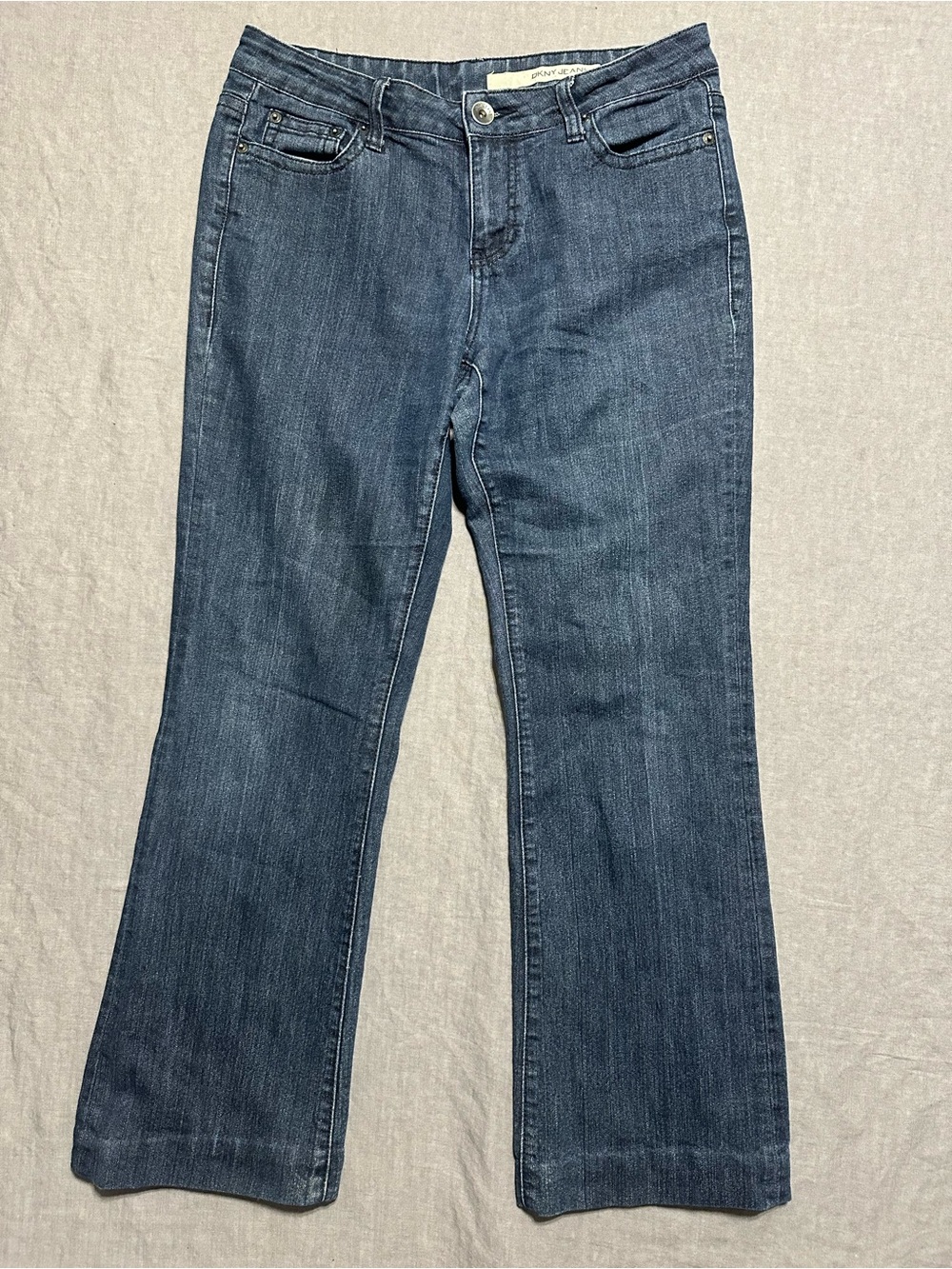 DKNY Women's Dark Blue Wide-Leg Jeans